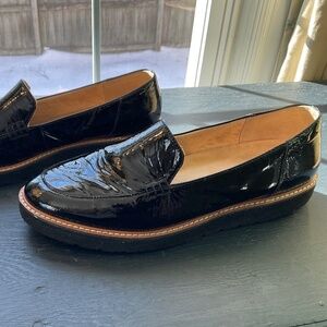 Naturalizer Andie Black Patent Platform Loafer 12W